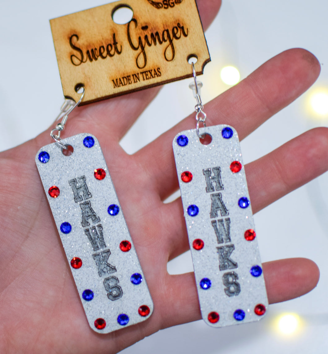 Hawks white bar with glitter