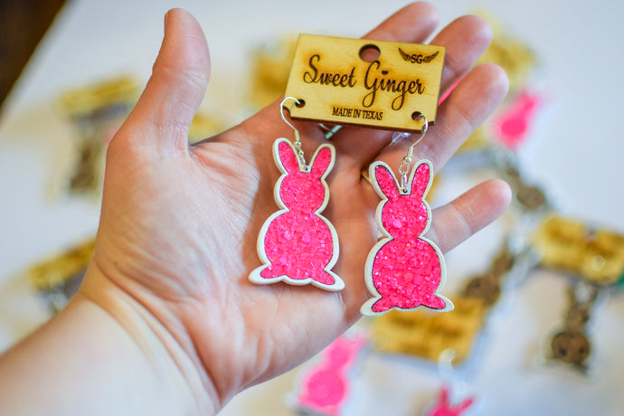 Hot Pink Peter Cottontails glitter