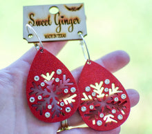 Load image into Gallery viewer, Red snowflake with bling