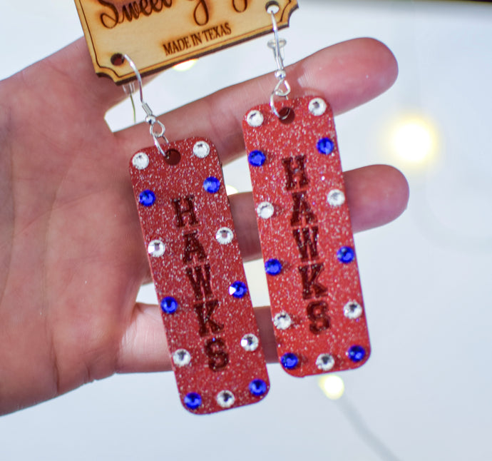 Hawks red bar with glitter