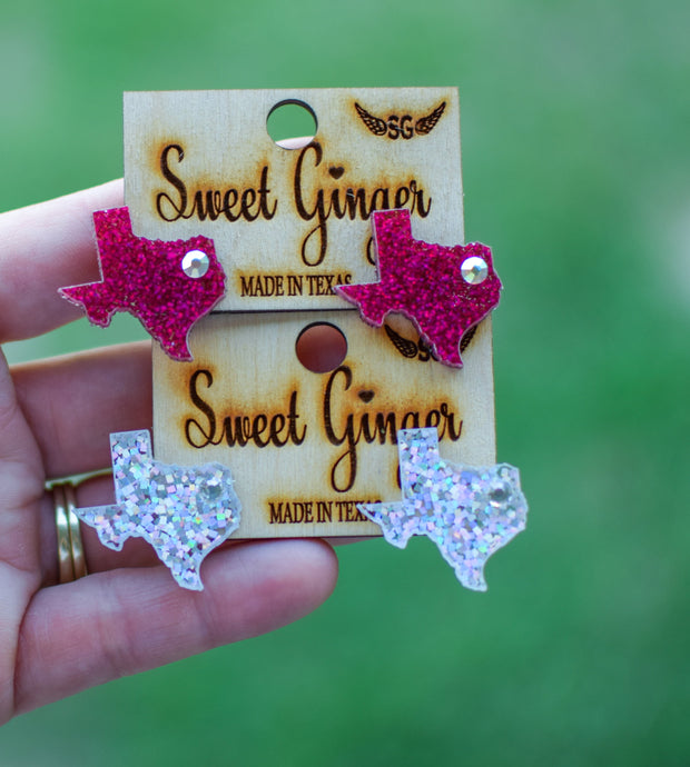 Texas sparkle acrylic studs