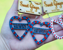 Load image into Gallery viewer, Hawks heart (pick color of your stones for the navy pair)