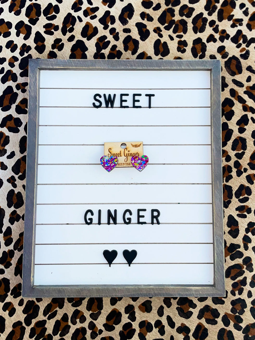 Confetti pieces of my heart studs