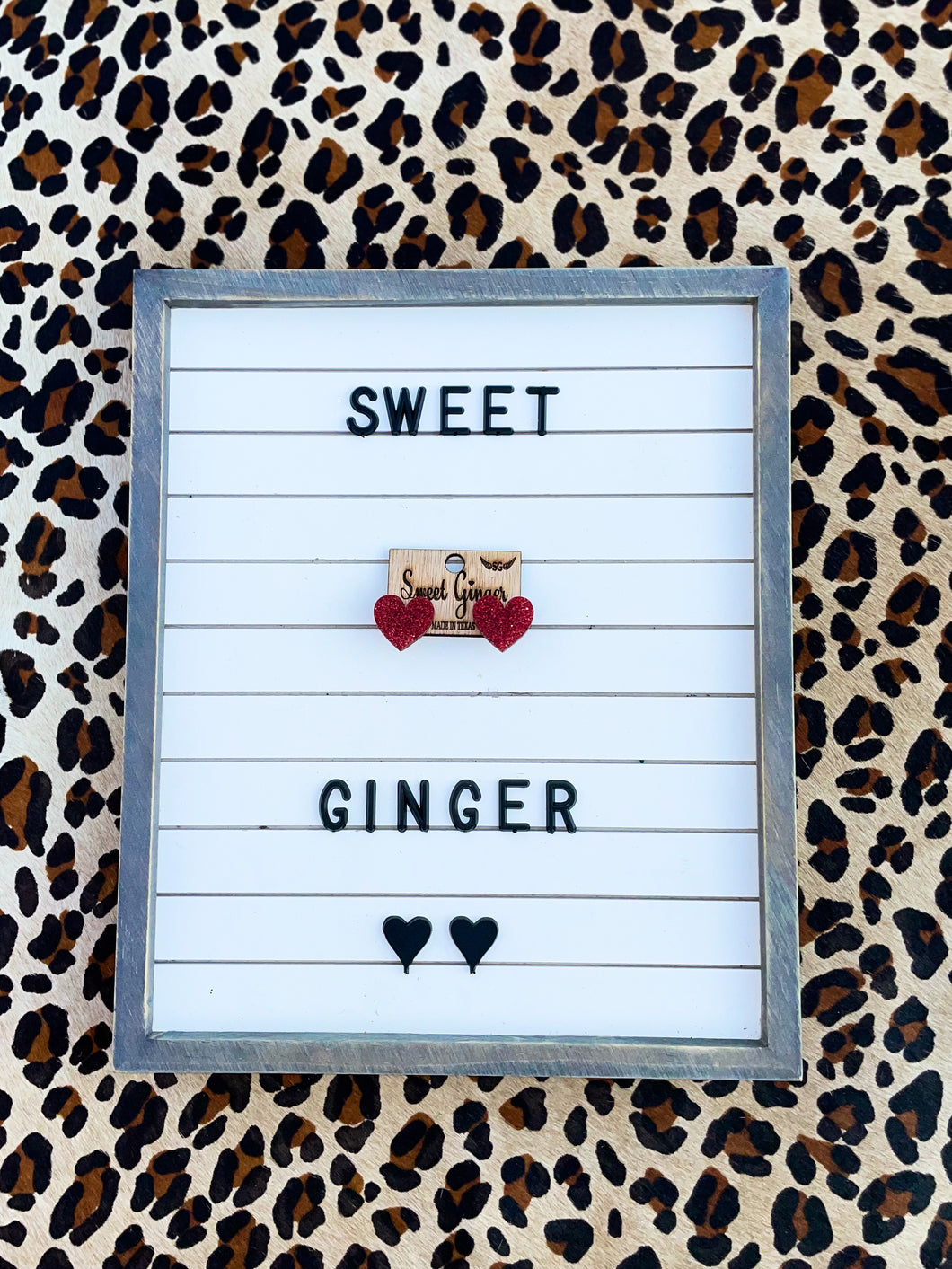 Red pieces of my heart studs