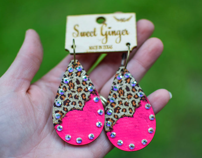 Rhinestone pink/leopard