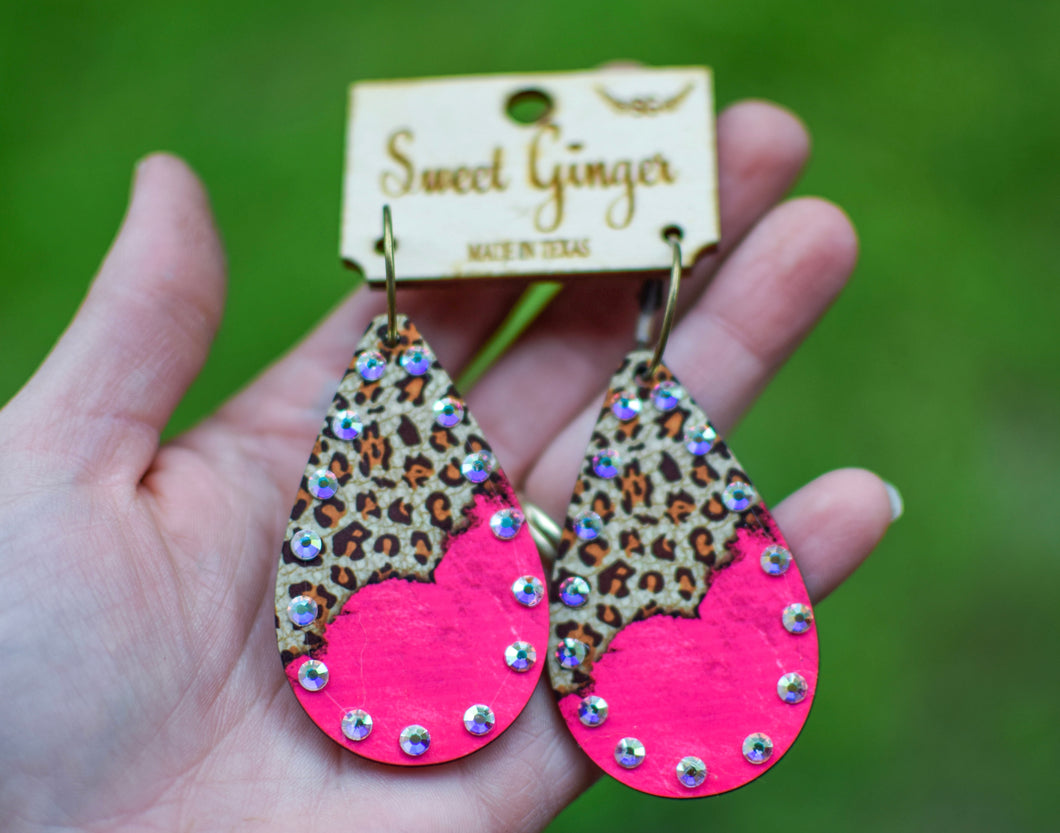 Rhinestone pink/leopard