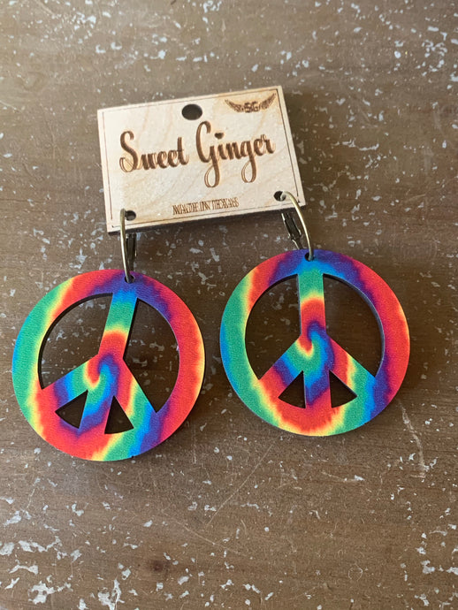 Primary Tie Dye Peace sign