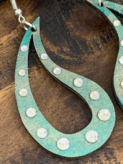 Turquoise/gold hoop