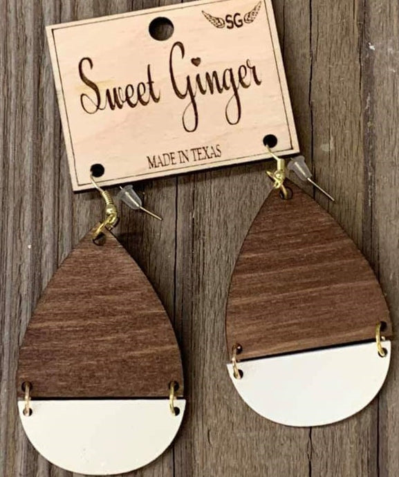 White 2 piece tear drop